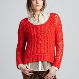 NWOT Free People The Fluff Sweater Wildfire Red